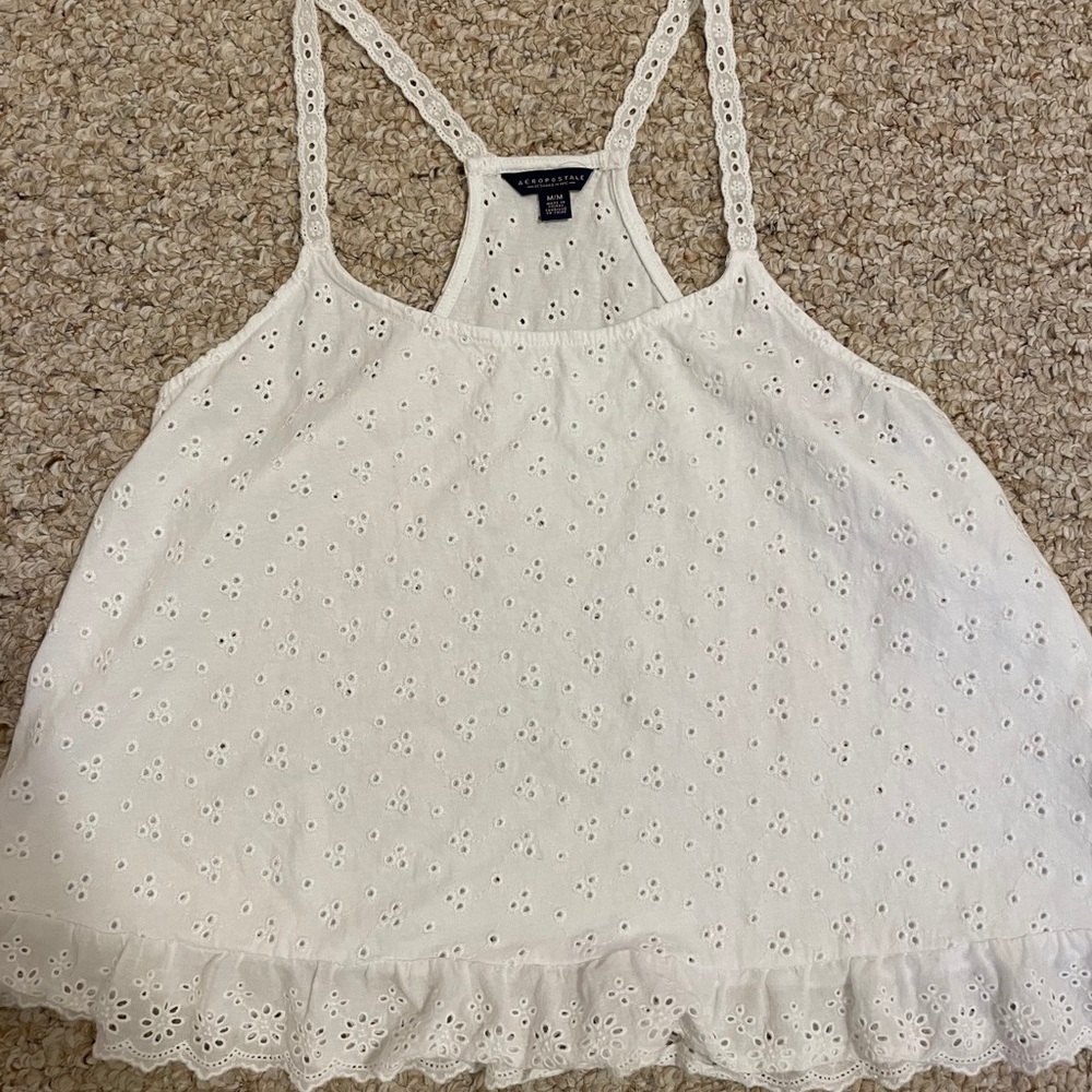 Aeropostale white patterned tank top